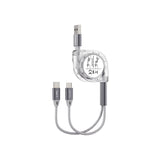 Emerald 3.3ft 2-in-1 Retractable USB-A to Lightning & Type-C, Fast Charging & Data Syncing Cable