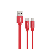 Emerald 3.3ft 2-in-1 Retractable USB-A to Lightning & Type-C, Fast Charging & Data Syncing Cable