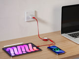 Emerald 3.3ft 2-in-1 Retractable USB-A to Lightning & Type-C, Fast Charging & Data Syncing Cable