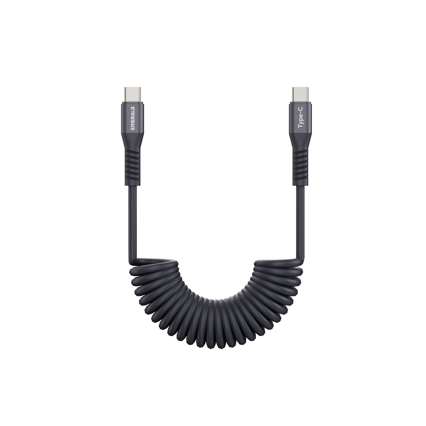 Emerald 6ft Coiled USB-C to USB-C Cable, Fast Charging & High-Speed Data Transfer