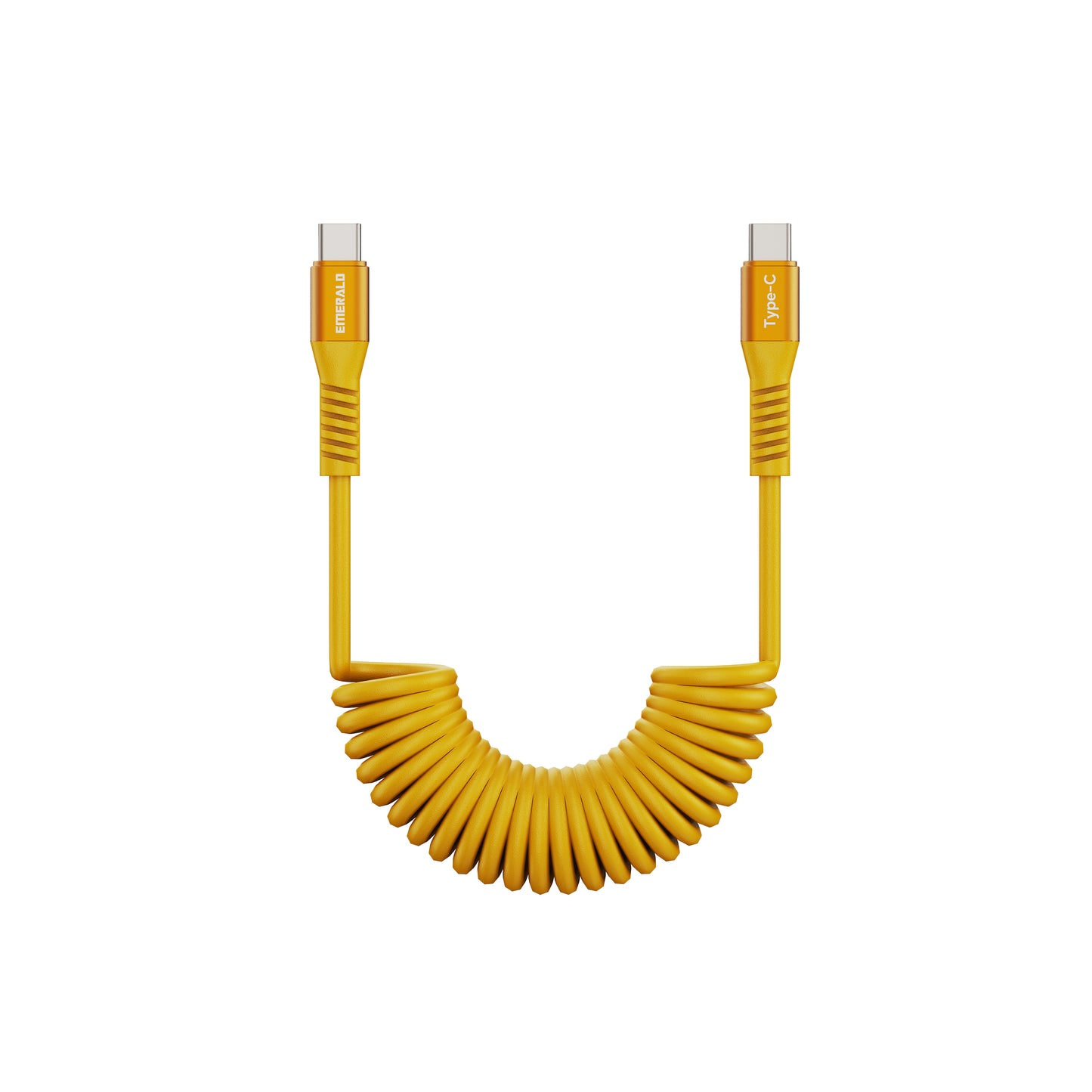 Emerald 6ft Coiled USB-C to USB-C Cable, Fast Charging & High-Speed Data Transfer
