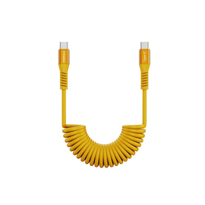 Emerald 6ft Coiled USB-C to USB-C Cable, Fast Charging & High-Speed Data Transfer
