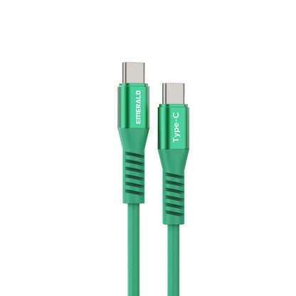 Emerald 6ft Coiled USB-C to USB-C Cable, Fast Charging & High-Speed Data Transfer