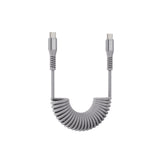 Emerald 6ft Coiled USB-C to USB-C Cable, Fast Charging & High-Speed Data Transfer