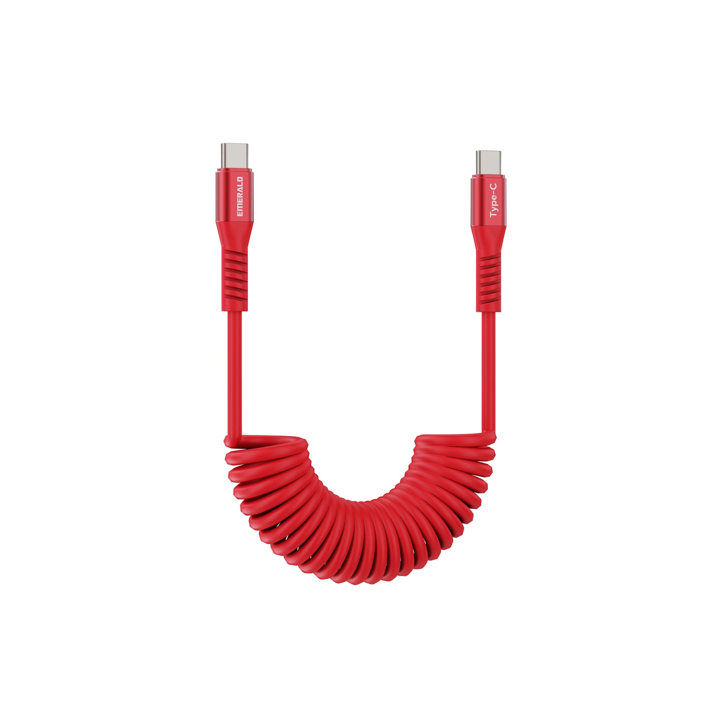 Emerald 6ft Coiled USB-C to USB-C Cable, Fast Charging & High-Speed Data Transfer