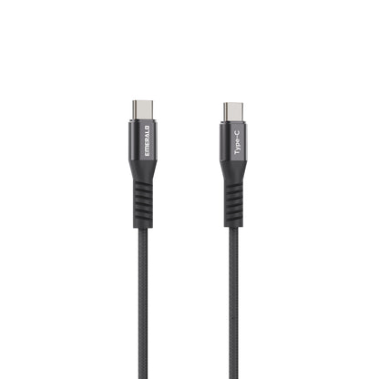 Emerald 4ft Coiled USB-C to USB-C Cable, Fast Charging & High-Speed Data Transfer