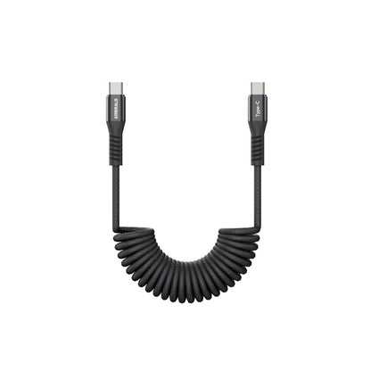 Emerald 4ft Coiled USB-C to USB-C Cable, Fast Charging & High-Speed Data Transfer