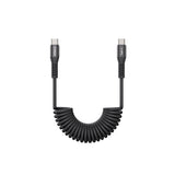 Emerald 4ft Coiled USB-C to USB-C Cable, Fast Charging & High-Speed Data Transfer