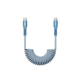 Emerald 4ft Coiled USB-C to USB-C Cable, Fast Charging & High-Speed Data Transfer