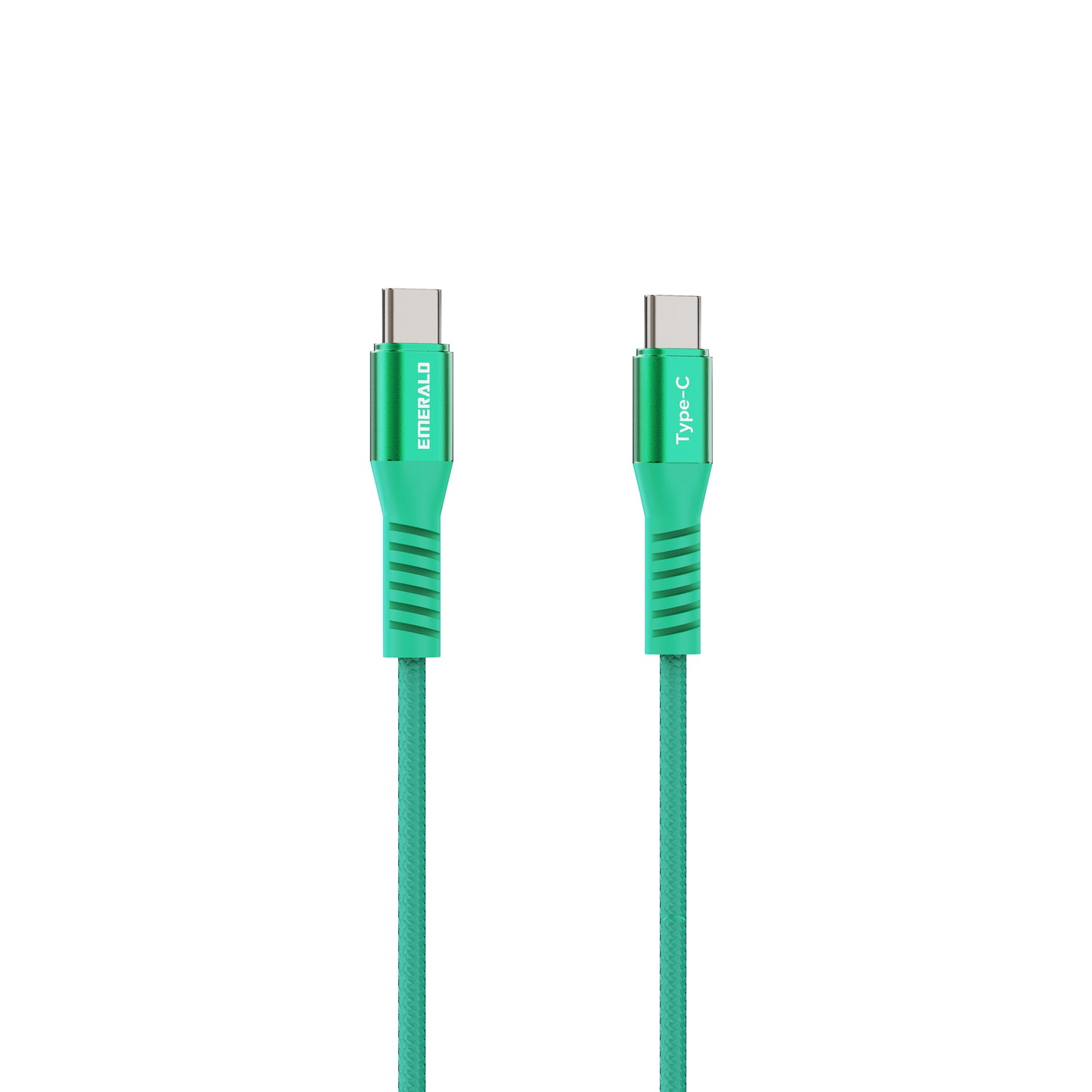 Emerald 4ft Coiled USB-C to USB-C Cable, Fast Charging & High-Speed Data Transfer
