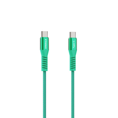 Emerald 4ft Coiled USB-C to USB-C Cable, Fast Charging & High-Speed Data Transfer