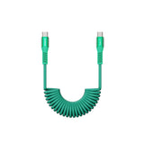 Emerald 4ft Coiled USB-C to USB-C Cable, Fast Charging & High-Speed Data Transfer