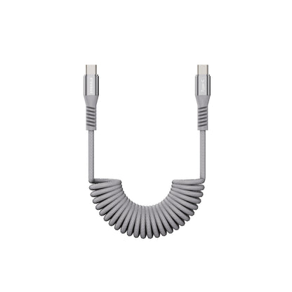 Emerald 4ft Coiled USB-C to USB-C Cable, Fast Charging & High-Speed Data Transfer