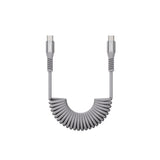 Emerald 4ft Coiled USB-C to USB-C Cable, Fast Charging & High-Speed Data Transfer