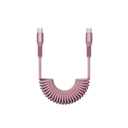 Emerald 4ft Coiled USB-C to USB-C Cable, Fast Charging & High-Speed Data Transfer