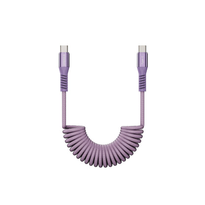Emerald 4ft Coiled USB-C to USB-C Cable, Fast Charging & High-Speed Data Transfer