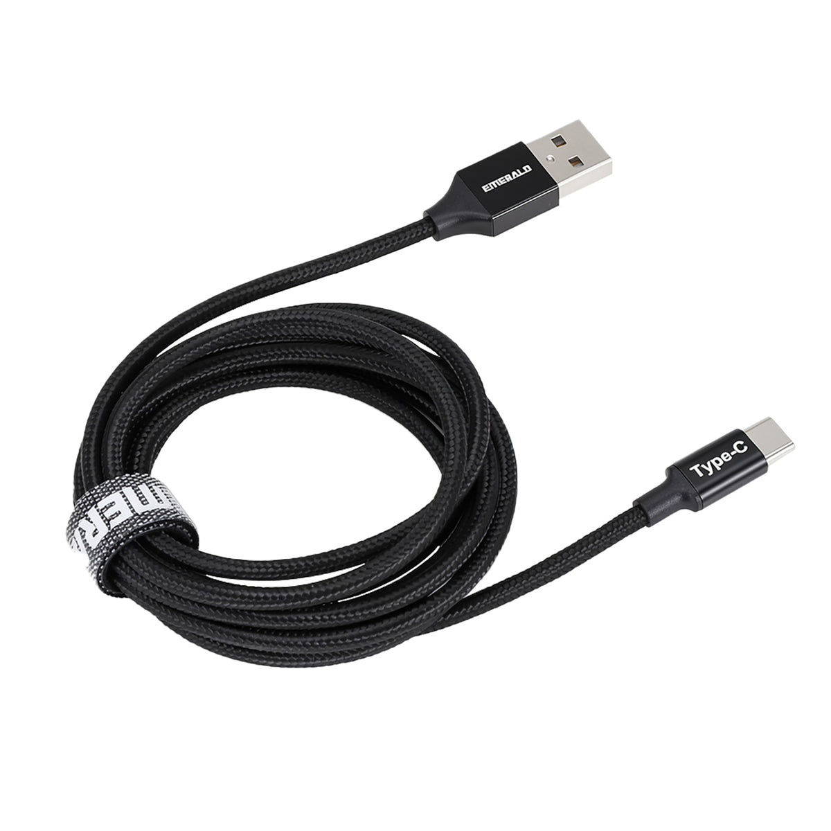 Emerald 6ft Braided USB-A to USB-C (Type-C), Fast Charging & Data Syncing Cable