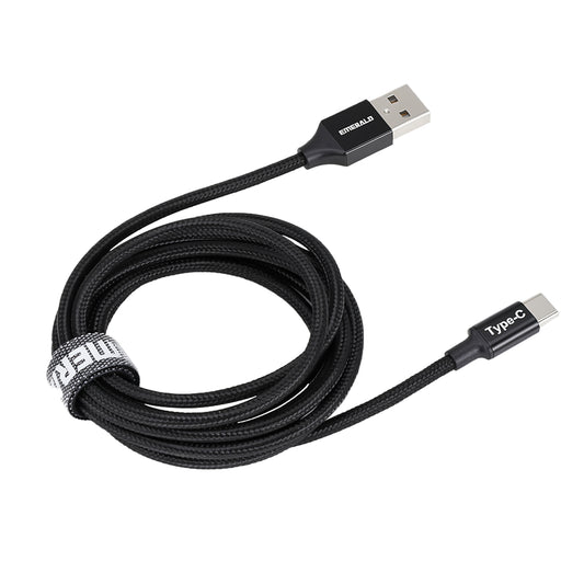 Emerald 6ft Braided USB-A to USB-C (Type-C), Fast Charging & Data Syncing Cable