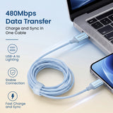 Emerald 10ft Braided USB-A to Lightning, Fast Charging & Data Syncing Cable Compatible with iPhone