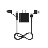 Emerald 6ft 4-in-1 Braided USB-A & Type-C to Lightning & Type-C with Adapter, Fast Charging & Data Syncing Cable