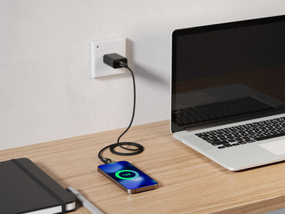 Emerald 6ft 4-in-1 Braided USB-A & Type-C to Lightning & Type-C with Adapter, Fast Charging & Data Syncing Cable