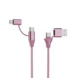 Emerald 6ft 4-in-1 Braided USB-A & Type-C to Lightning & Type-C with Adapter, Fast Charging & Data Syncing Cable