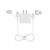 Emerald 6ft 4-in-1 Braided USB-A & Type-C to Lightning & Type-C with Adapter, Fast Charging & Data Syncing Cable