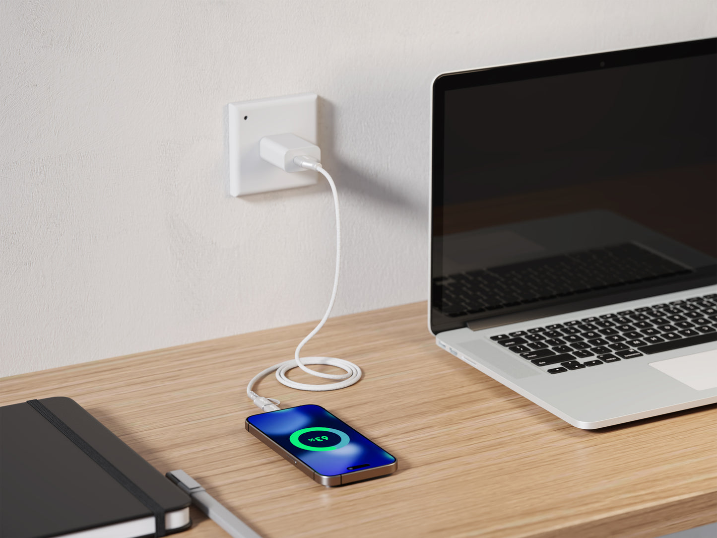 Emerald 6ft 4-in-1 Braided USB-A & Type-C to Lightning & Type-C with Adapter, Fast Charging & Data Syncing Cable