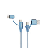 Emerald 6ft 4-in-1 Braided USB-A & Type-C to Lightning & Type-C, Fast Charging & Data Syncing Cable