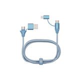 Emerald 6ft 4-in-1 Braided USB-A & Type-C to Lightning & Type-C, Fast Charging & Data Syncing Cable