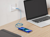 Emerald 6ft 4-in-1 Braided USB-A & Type-C to Lightning & Type-C, Fast Charging & Data Syncing Cable