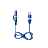 Emerald 6ft 4-in-1 Braided USB-A & Type-C to Lightning & Type-C, Fast Charging & Data Syncing Cable