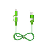 Emerald 6ft 4-in-1 Braided USB-A & Type-C to Lightning & Type-C, Fast Charging & Data Syncing Cable