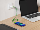 Emerald 6ft 4-in-1 Braided USB-A & Type-C to Lightning & Type-C, Fast Charging & Data Syncing Cable