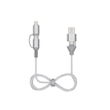 Emerald 6ft 4-in-1 Braided USB-A & Type-C to Lightning & Type-C, Fast Charging & Data Syncing Cable