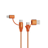 Emerald 6ft 4-in-1 Braided USB-A & Type-C to Lightning & Type-C, Fast Charging & Data Syncing Cable