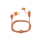 Emerald 6ft 4-in-1 Braided USB-A & Type-C to Lightning & Type-C, Fast Charging & Data Syncing Cable