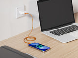 Emerald 6ft 4-in-1 Braided USB-A & Type-C to Lightning & Type-C, Fast Charging & Data Syncing Cable