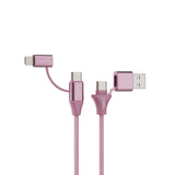 Emerald 6ft 4-in-1 Braided USB-A & Type-C to Lightning & Type-C, Fast Charging & Data Syncing Cable