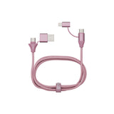Emerald 6ft 4-in-1 Braided USB-A & Type-C to Lightning & Type-C, Fast Charging & Data Syncing Cable