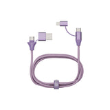 Emerald 6ft 4-in-1 Braided USB-A & Type-C to Lightning & Type-C, Fast Charging & Data Syncing Cable