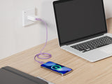 Emerald 6ft 4-in-1 Braided USB-A & Type-C to Lightning & Type-C, Fast Charging & Data Syncing Cable