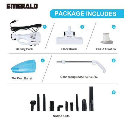 Emerald 500W Vacuum Cleaner, 14,000Pa Suction Power, HEPA Filter, Lightweight Portable Design, 1.2L Dust Cup