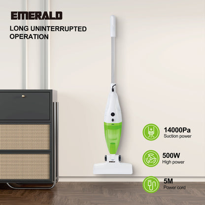 Emerald 500W Vacuum Cleaner, 14,000Pa Suction Power, HEPA Filter, Lightweight Portable Design, 1.2L Dust Cup