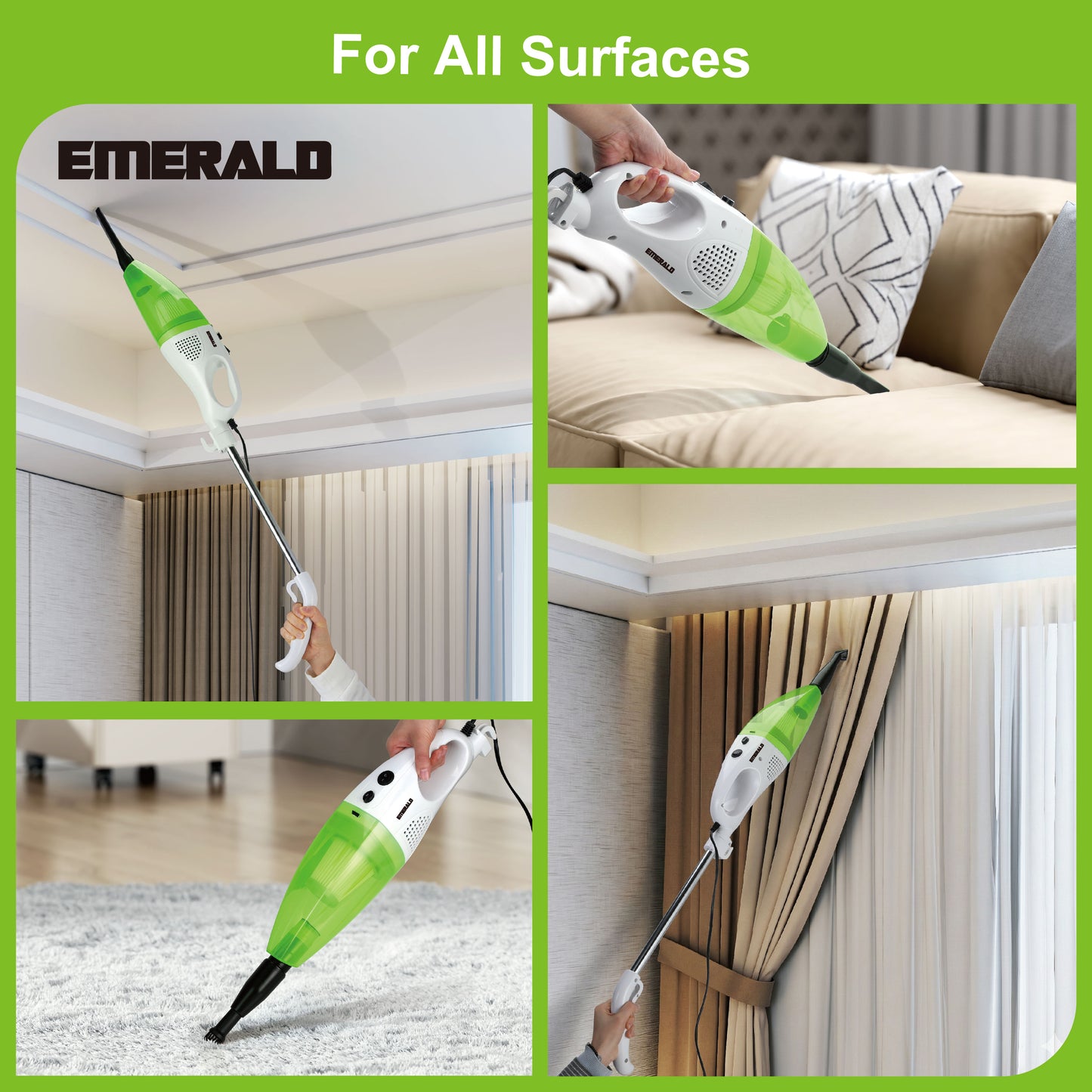 Emerald 500W Vacuum Cleaner, 14,000Pa Suction Power, HEPA Filter, Lightweight Portable Design, 1.2L Dust Cup