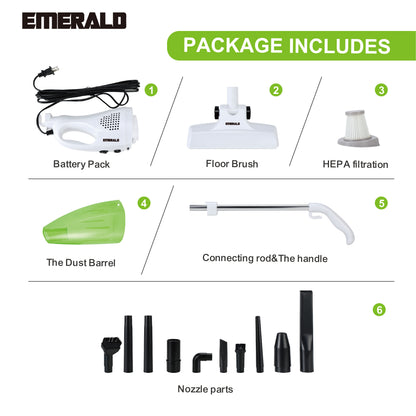 Emerald 500W Vacuum Cleaner, 14,000Pa Suction Power, HEPA Filter, Lightweight Portable Design, 1.2L Dust Cup