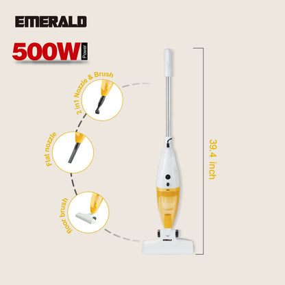 Emerald 500W Vacuum Cleaner, 14,000Pa Suction Power, HEPA Filter, Lightweight Portable Design, 1.2L Dust Cup