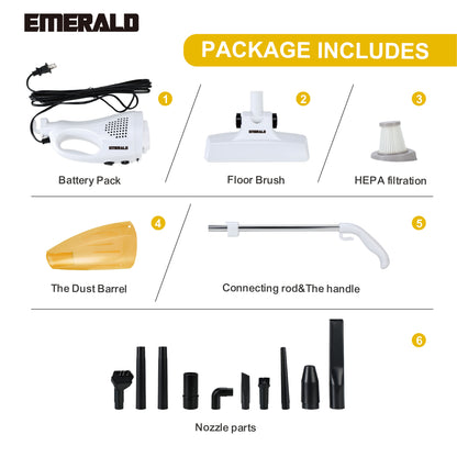 Emerald 500W Vacuum Cleaner, 14,000Pa Suction Power, HEPA Filter, Lightweight Portable Design, 1.2L Dust Cup