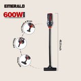 Emerald 600W Vacuum Cleaner, 16-18KPa Suction Power, 70dB, 1.5L Dust Cup
