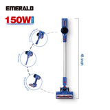 Emerald 150W Wireless Vacuum Cleaner, 8KPa Suction Power, Washable HEPA Filter, 0.3L Dust Cup